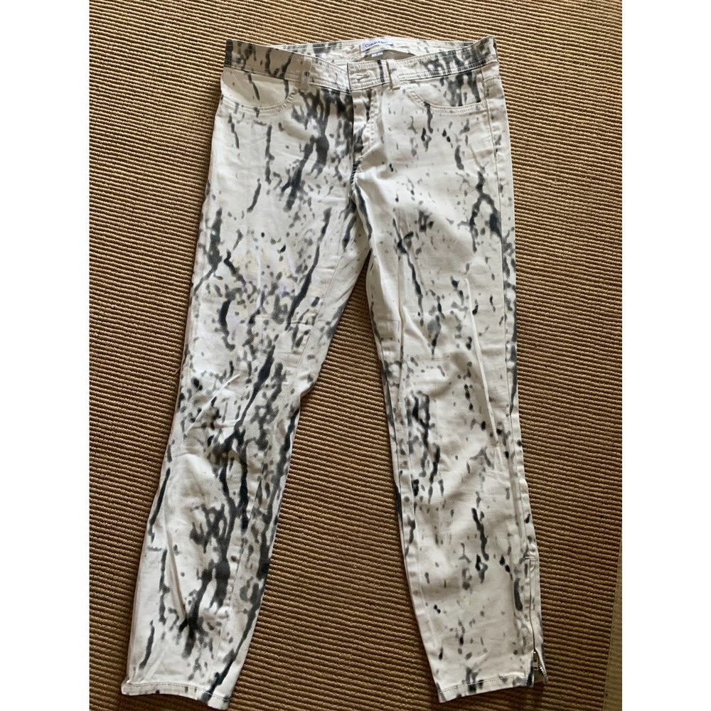 Calvin Klein - Women's Tie Dye Pants - White with Black - Size 6
